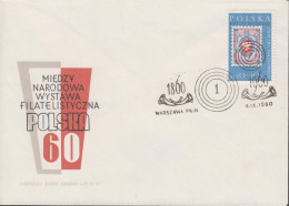 1960. POLSKA. Beautiful 10 + 10 ZL POLSKA 60 Stamp Exhibition On FDC Cancelled 4 IX 1960. (Michel 1177) - JF438601 - Covers & Documents