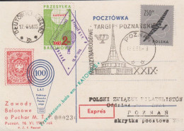 1960. POLSKA. Interesting Balloon CARD With 2,50 ZL PLANE And Vignette PRZESYLKA BALONOWA KA... (Michel 1059) - JF438621 - Briefe U. Dokumente