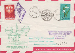 1963. POLSKA. Interesting Balloon Cover With 2,50 Zl Flower And Vignette PRZESYLKA BALONOWA ... (Michel 1335) - JF438632 - Covers & Documents