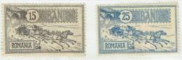 ROMANIA 1903 Horses Mail Coach Mi 150-151 M - Ungebraucht