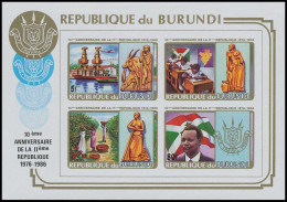 BL121C**(949A/D - ND/OG) - 10e Anniversaire De La 2ème République / 10e Verjaardag Van De 2e Republiek - BURUNDI - Ongebruikt