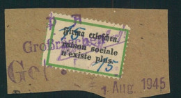 LOKALAUSGABE GROSSRÄSCHEN: 1945, Postzettel "d" , 15 Pf. Auf Briefstück Mit  Notstempel-Entwertung. - Oblitérés