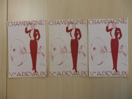 LOT DE 3 BUVARDS CHAMPAGNE Vve A. DEVAUX - Drank & Bier