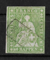 1854-1862 Helvetia (ungezähnt)  Entwertung Durch Undefinierbarem Kastenstempel    ►SBK-26B4.Va  / Guter Schnitt◄ - Gebraucht