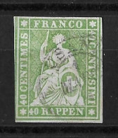 1854-1862 Helvetia (ungezähnt)  Zweikreis Rundstempel LAUSANNE   ►SBK-26B4.Va  / Guter Schnitt◄ - Gebraucht