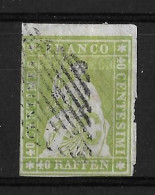 1854-1862 Helvetia (ungezähnt)  Rauten Entwertung    ►SBK-26A3 / CHF 500.-  / Randstück Mit Gutem Schnitt◄ - Gebraucht