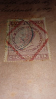 DOCUMENTO CON MARCA DA BOLLO CENTESIMI 50 VITTORIO EMANUELE Ii - Revenue Stamps