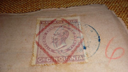 DOCUMENTO CON MARCA DA BOLLO CENTESIMI 50 VITTORIO EMANUELE Ii - Revenue Stamps