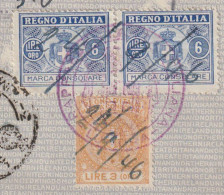 Italy 1946 - Italian Fiscal Revenue Stamps On A Visa On A Passport Page - Fiscali