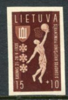 LITHUANIA 1939.European Basketball Championship 15+10 C. Imperforate MNH / **  Michel 429U - Lituanie