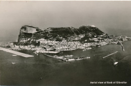AERIAL VIEW OF ROCK OF GIBRALTAR    PHOTOCARD  2 SCANS - Gibraltar