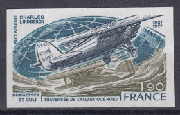 FRANCE : POSTE AERIENNE LINDBERGH N° 50a NON DENTELE NEUF ** LUXE SANS CHARNIERE - 1971-1980