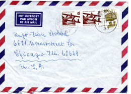 64900 - Bund - 1975 - 100Pfg Unfall MiF A LpBf WUERZBURG -> Chicago, IL (USA) - Storia Postale