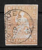 1854-1862 Helvetia (ungezähnt) Einkreis Rundstempel NEUCHATEL 4.SEPT.61   ►SBK-25B4.V / CHF 100.-  / Guter Schnitt◄ - Gebraucht