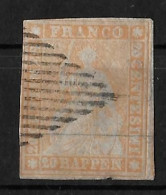 1854-1862 Helvetia (ungezähnt) Rauten Entwertung      ►SBK-25B1.II/III / CHF 280.-  / Guter Schnitt◄ - Gebraucht