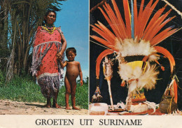 SURINAM, FEMME ET ENFANTS, COIFFE COULEUR REF 7478 SGD - Surinam