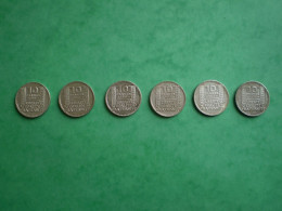 6 Pièces TURIN 10 Frs Argent: 1929 1930 1931 1932 1933 1934 - 10 Francs