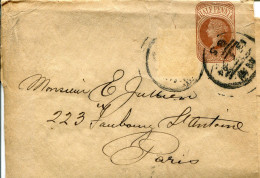 GRANDE BRETAGNE 1895 - LETTRE (half Penny) VERS PARIS - Covers & Documents