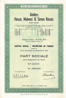 -Titre De 1965 - Ateliers Heuze, Malevez & Simon  Réunis - H.M.S. - Saint-Servais - Auvelais - N°010819 - Industrie