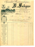 FACTURE.42.SAINT ETIENNE.LIN .HUILE DE FOIE DE MORUE.SPECIALITES PHARMACEUTIQUES.E.AULAGNE 38 RUE DE LA REPUBLIQUE. - Profumeria & Drogheria