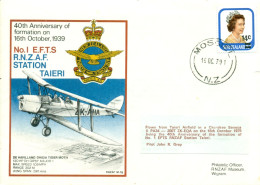 New Zealand 1979 Flight Cover RNZAF Mosgiel Plane De Havilland DH82A Royal New Zealand Air Force - Airmail