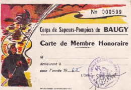 BAUGY(CARTE DE MEMBRE POMPIER) - Baugy