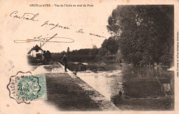 Arcis Sur Aube - Vue De L'aube En Aval Du Pont - Pêcheur à La Ligne - Arcis Sur Aube