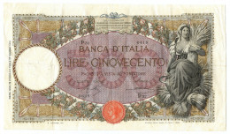 500 LIRE CAPRANESI MIETITRICE TESTINA DECRETO 19/02/1923 BB+ - Regno D'Italia – Other