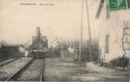 Chambourg * Rue De La Gare Et La Gare * Train Locomotive Machine * Ligne Chemin De Fer Indre Et Loire - Andere & Zonder Classificatie
