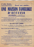 VP21.857 - Pub - Une Maison Familiale D'Accueil à BLANDAN Commune De NEUVILLE - SUR - SARTHE - Werbung