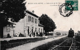 MUSSY SUR SEINE                  INTERIEUR DE LA GARE     TRAIN   + CACHET AMBULANT  CHATILLON A  TROYES - Mussy-sur-Seine