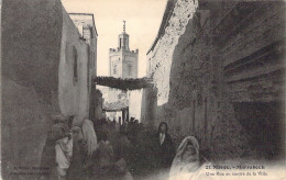 MAROC - MARRAKECH - Une Rue Du Centre Ville - Carte Postale Ancienne - Marrakech