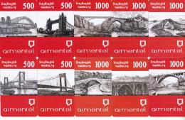 ARMENIA - Bridges Of The World, Set Of 10 Armentel Prepaid Cards 500-1000 AMD, Samples - Arménie