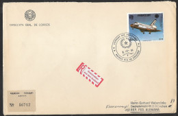 Paraguay FDC Recommandée Space Shuttle Espace 1984 Voyagé Allemagne Registered FDC To Germany - Amérique Du Sud