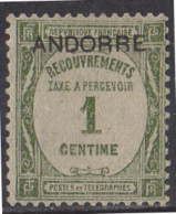 ANDORRE - Timbre Taxe 1931 1c - Ongebruikt