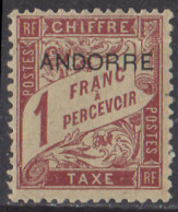 ANDORRE - Timbre Taxe 1931 1f - Neufs