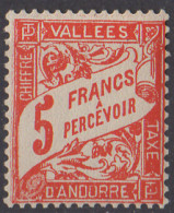 ANDORRE - Timbre Taxe 1938 5f - Ungebraucht