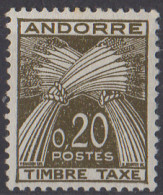 ANDORRE - Timbre Taxe 1961 20c - Ongebruikt