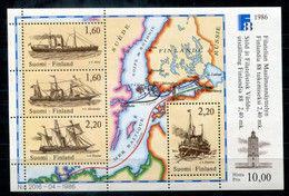 FINNLAND Block 2, Bl.2 Mnh - FINLANDIA '88, Postschiffe, Mail Ships, Navires De Courrier - FINLAND / FINLANDE - Blocks & Sheetlets