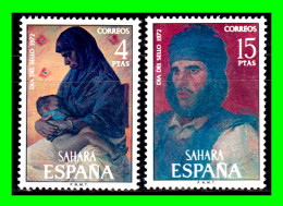 ESPAÑA COLONIAS ESPAÑOLAS ( SAHARA ESPAÑOL AFRICA ) SERIE DE SELLOS AÑO 1972 - DIA DEL SELLO PINTURAS NUEVOS - - Sahara Español