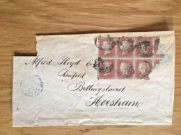 GB 1852 COVER WITH 1841 1d RED BROWN IN BLOCK OF 6 WITH 938 NUMERAL POSTMARK (1) - Storia Postale