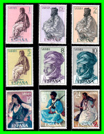 ESPAÑA COLONIAS ESPAÑOLAS ( SAHARA ESPAÑOL AFRICA ) SERIE DE SELLOS AÑO 1972 - TIPOS DE INDIGENAS PINTURAS NUEVOS - - Sahara Español