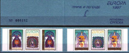 Bosnia Serbia 1997 Europa CEPT Stories And Legends Horses, Numerated Booklet Type B With Middle Row,  MNH - 1997