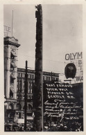 Seattle Washington, Pioneer Square Totem Pole, Native American Indian Art, C1900s Vintage Real Photo Postcard - Seattle