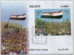 Egypt / Egypte / Ägypten / Egitto -2012 The 1st Anniversary Of The 25th January Revolution- Flags - Complete Issue - FDC - Briefe U. Dokumente