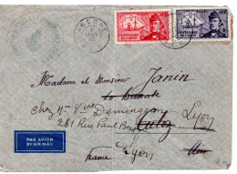 64922 - Gabun - 1940 - 2F Hundertjahrfeier MiF A LpBf ABECHE -> FORT-LAMY -> CULOZ (Frankreich), Nachges -> Lyon Kl.Mgl. - Cartas & Documentos