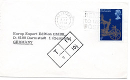 64923 - Grossbritannien - 1978 - 9p Silberjubilaeum EF A Bf GRANTHAM - ... -> Westdeutschland, M Taxstpl,, O Nachporto - Briefe U. Dokumente