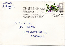 64926 - Grossbritannien - 1967 - 9d Blumen EF A LpBf CHELTENHAM - CHELTENHAM FESTIVAL ... -> Westdeutschland - Lettres & Documents
