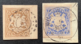 Bayern Mi 20-21a LUXUS BRIEFSTÜCK 1868 Wappen 6Kr+7Kr Wurzburg 1870  (Bavaria Baviére Altdeutschland Germany XF GEM - Gebraucht