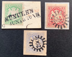 Bayern Mi 14-15-16 LUXUS BRIEFSTÜCK 1867 Wappen 1Kr-3Kr-6Kr (Bavaria Baviére Allemagne Altdeutschland Germany XF GEM - Used